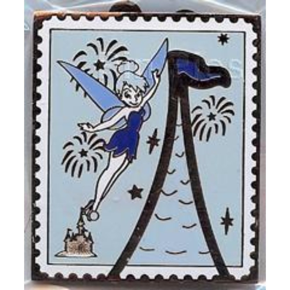 Disney Pin Tinker‎ Bell CHASER Silver metal trading Stamp Princess Castle 82741